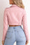 Pink Faux Leather Cropped Biker Jacket, Trendy Streetwear Coat
