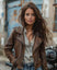 Women’s Brown Genuine Lambskin Leather Jacket Handmade Vintage Distressed Moto Biker Style with Zippers.