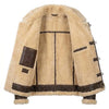 Men’s Brown Shearling Leather Jacket B3 Bomber Aviator Jacket Faux Fur Lined Winter Coat
