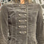 Women’s Grey Military Coat – Fitted Jacket, Y2K Style Designer Outerwear.