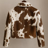 Genuine Cowhide Leather Jacket Women | Brown & White Cow Print Jacket | Western Hair On Hide Coat