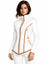 Women’s Handmade Quilted Waist-Fit Jacket | Diamond Pattern Padded Outerwear | White Faux Leather Winter Coat for Women