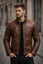 Men’s Brown Leather Biker Jacket | Vintage Café Racer Motorcycle Jacket | Slim Fit Genuine Leather Jacket for Men