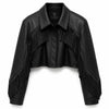 Women Black Fringe Leather Jacket | Western Cropped Leather Jacket