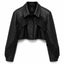 Women Black Fringe Leather Jacket | Western Cropped Leather Jacket