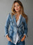 Women’s Vintage Denim Blazer Jacket | Fitted Blue Jean Coat | Casual Chic Western Style Jacket