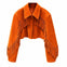 Women’s Orange Suede Fringe Jacket | Western Cropped Leather Jacket | Boho Cowgirl Tassel Coat | Vintage Festival Outfit