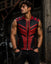 Men’s Red & Black Leather Biker Vest – Gothic Punk Motorcycle Sleeveless Jacket