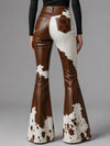 Handmade Cowhide Leather Flared pants -Western ROdeo Style