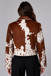 Women's Genuine Cowhide Leather Jacket  Cowhide Leather Jacket with Real Cow Hair —Women Natural Genuine Pony Hair on Cowhide Jacket