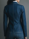 Women’s Fitted Denim Blazer Jacket | Vintage Tailored Jean Coat | Casual Smart Western Style
