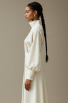 Elegant High-Collar Ivory Maxi Dress | Modest Gown | Modest fashion