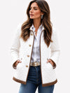 Women’s Quilted Jacket Black – Diamond Stitch Tailored Coat | Elegant Winter Outerwear for Women