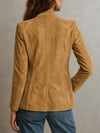 Women Western Boho Suede Blazer Jacket Brown Cognac Leather Coat Rustic Chic Vintage Fringe Style Cowgirl Jacket Gift for Her